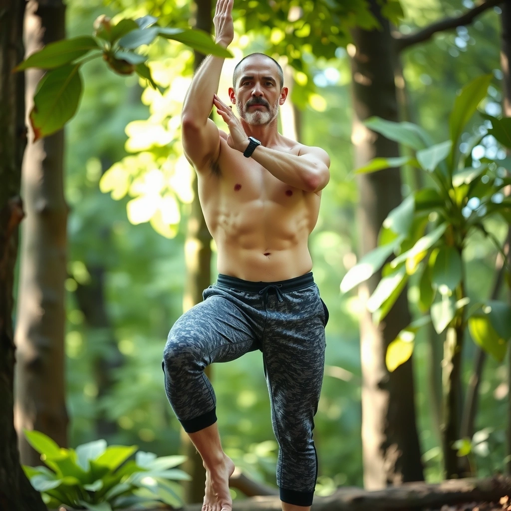 Athletic man in natural setting