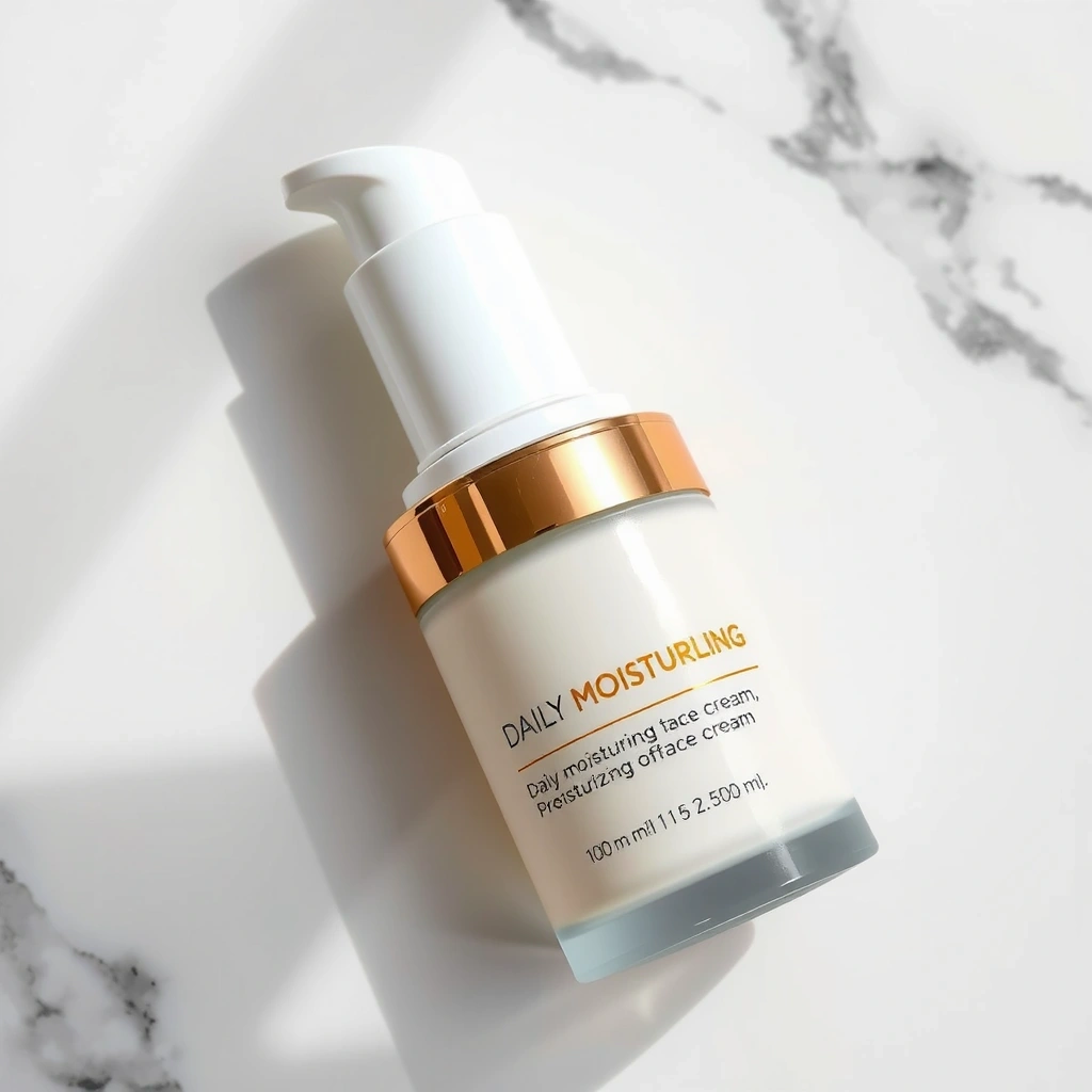 Daily moisturizing face cream pump bottle with clean modern design